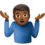 Emoji Hombre encogido de hombros: tono de piel oscuro medio en Apple