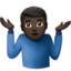Man Shrugging: Dark Skin Tone emoji on Apple
