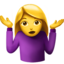 Woman Shrugging emoji on Apple