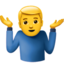 Man Shrugging emoji on Apple
