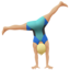 Man Cartwheeling: Medium-Light Skin Tone emoji on Apple