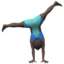 Man Cartwheeling: Dark Skin Tone emoji on Apple