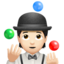 อีโมจิ คนเล่นจั๊กกลิ้ง: โทนผิวสีขาว บน Apple