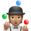 Emoji Persona che fa giocoleria: carnagione olivastra su Apple