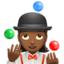 Woman Juggling: Medium-Dark Skin Tone emoji on Apple