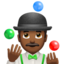 Emoji Giocoliere uomo: carnagione abbastanza scura su Apple