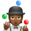Person Juggling: Medium-Dark Skin Tone emoji on Apple