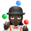Woman Juggling: Dark Skin Tone emoji on Apple
