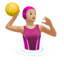 Vrouw die waterpolo speelt: lichtgetinte huidskleur-emoji op Apple