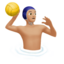 Wasserballspieler: mittelhelle Hautfarbe-Emoji auf Apple