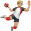 Man Playing Handball: Medium-Light Skin Tone emoji on Apple