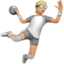 Person Playing Handball: Medium-Light Skin Tone emoji on Apple