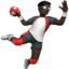 Man Playing Handball: Dark Skin Tone emoji on Apple