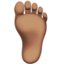 Foot: Medium Skin Tone emoji on Apple