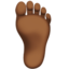 Foot: Medium-Dark Skin Tone emoji on Apple