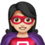 Apple üzerinde Kadın süper kahraman: açık cilt tonu emojisi