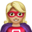 Emoji Supereroina: carnagione abbastanza chiara su Apple