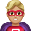 Emoji Supereroe uomo: carnagione abbastanza chiara su Apple