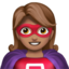 Heldin: mittlere Hautfarbe-Emoji auf Apple