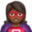 Woman Superhero: Medium-Dark Skin Tone emoji on Apple