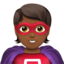 Superhero: Medium-Dark Skin Tone emoji on Apple