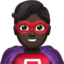 Man Superhero: Dark Skin Tone emoji on Apple