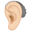 Ohr mit Hörgerät: helle Hautfarbe-Emoji auf Apple