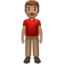 Stehender Mann: mittlere Hautfarbe-Emoji auf Apple