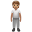 Stehende Person: mittlere Hautfarbe-Emoji auf Apple