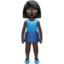 Woman Standing: Dark Skin Tone emoji on Apple