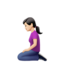 Kniende Frau: helle Hautfarbe-Emoji auf Apple