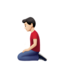 Man Kneeling: Light Skin Tone emoji on Apple