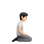 Emoji Personne à genoux : peau claire et vers la droite sur Apple