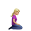 Woman Kneeling Facing Right: Medium-Light Skin Tone emoji on Apple