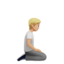 Person Kneeling Facing Right: Medium-Light Skin Tone emoji on Apple