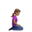 Woman Kneeling Facing Right: Medium Skin Tone emoji on Apple