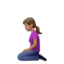 Kniende Frau: mittlere Hautfarbe-Emoji auf Apple