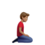 Emoji Uomo inginocchiato: carnagione olivastra e a destra su Apple
