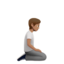 Person Kneeling Facing Right: Medium Skin Tone emoji on Apple