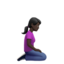 Woman Kneeling Facing Right: Dark Skin Tone emoji on Apple
