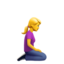 Emoji Donna inginocchiata: a destra su Apple