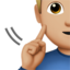 Apple での 耳の不自由な男性: やや薄い肌色 絵文字