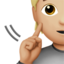 Gehörlose Person: mittelhelle Hautfarbe-Emoji auf Apple