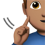 Apple での 耳の不自由な男性: 中間の肌色 絵文字