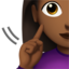 Deaf Woman: Medium-Dark Skin Tone emoji on Apple