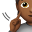 Deaf Person: Medium-Dark Skin Tone emoji on Apple