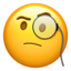 Face with Monocle emoji on Apple