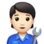 Mechaniker(in): helle Hautfarbe-Emoji auf Apple