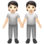 Apple의 손을 잡고 있는 두 명의 사람: 하얀 피부 이모지