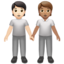 People Holding Hands: Light Skin Tone, Medium Skin Tone emoji on Apple